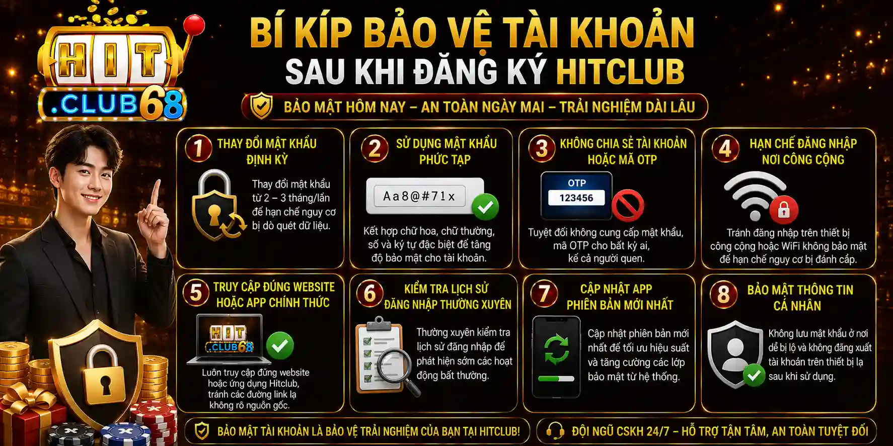 Bí kíp bảo vệ tài khoản sau khi đăng ký Hitclub