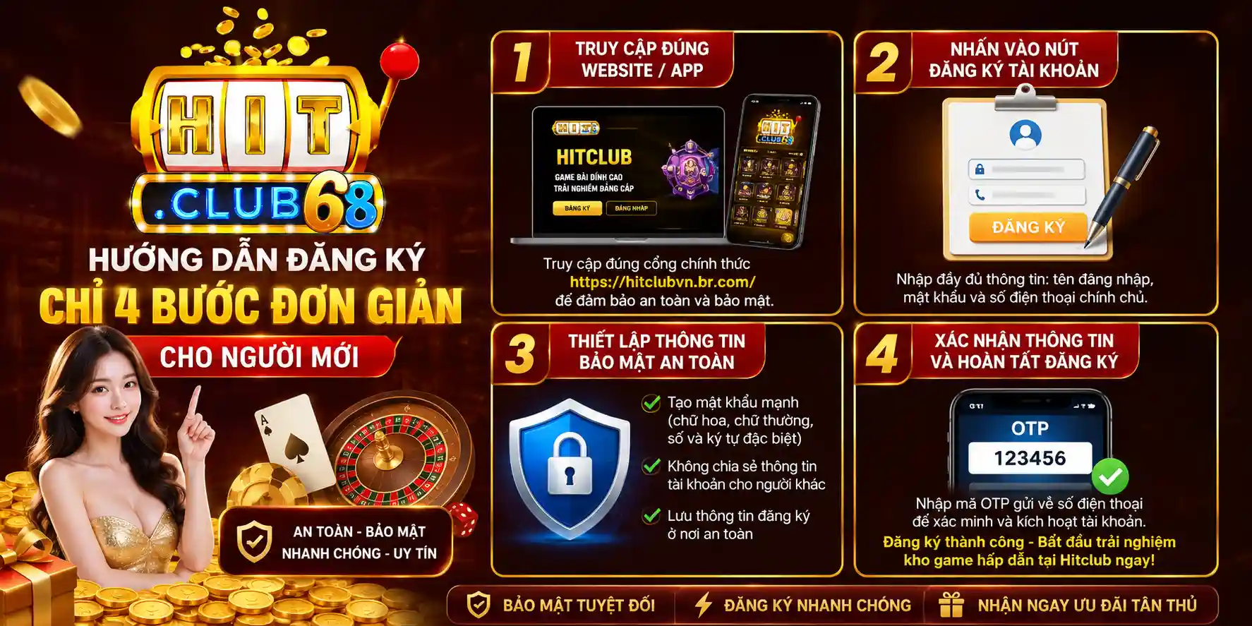 Đăng ký Hitclub dễ dàng với 4 bước