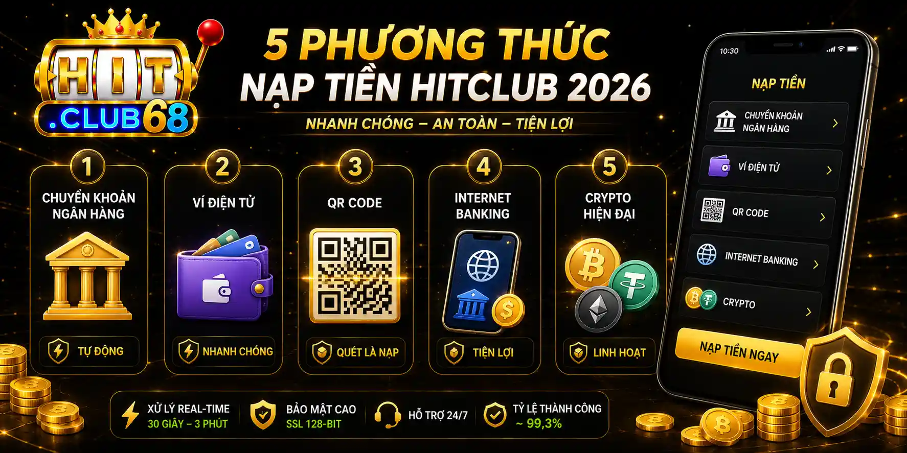 Khám phá 5 phương thức nạp tiền Hitclub 2026